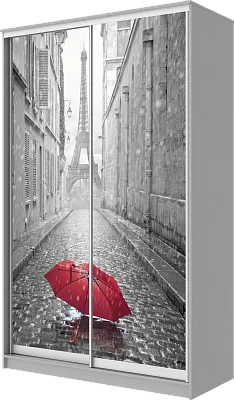 картинка Шкаф-купе 2-х дверный с фотопечатью Париж, зонтик 2200 1682 420 от магазина КУПИ КУПЕ